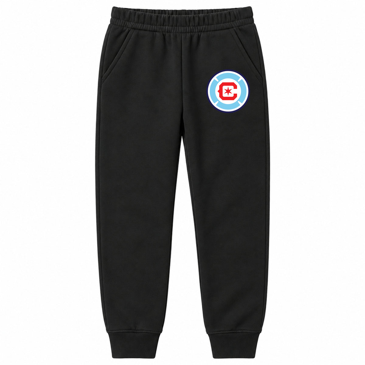 Chicago Fire Soccer youth jogger sweatpants, Black, Youth Large ages 10–12