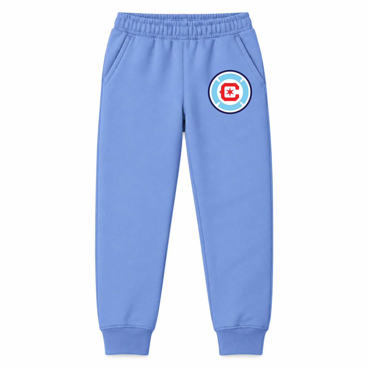 Chicago Fire Soccer youth jogger sweatpants, Carolina Blue, Youth Large ages 10–12
