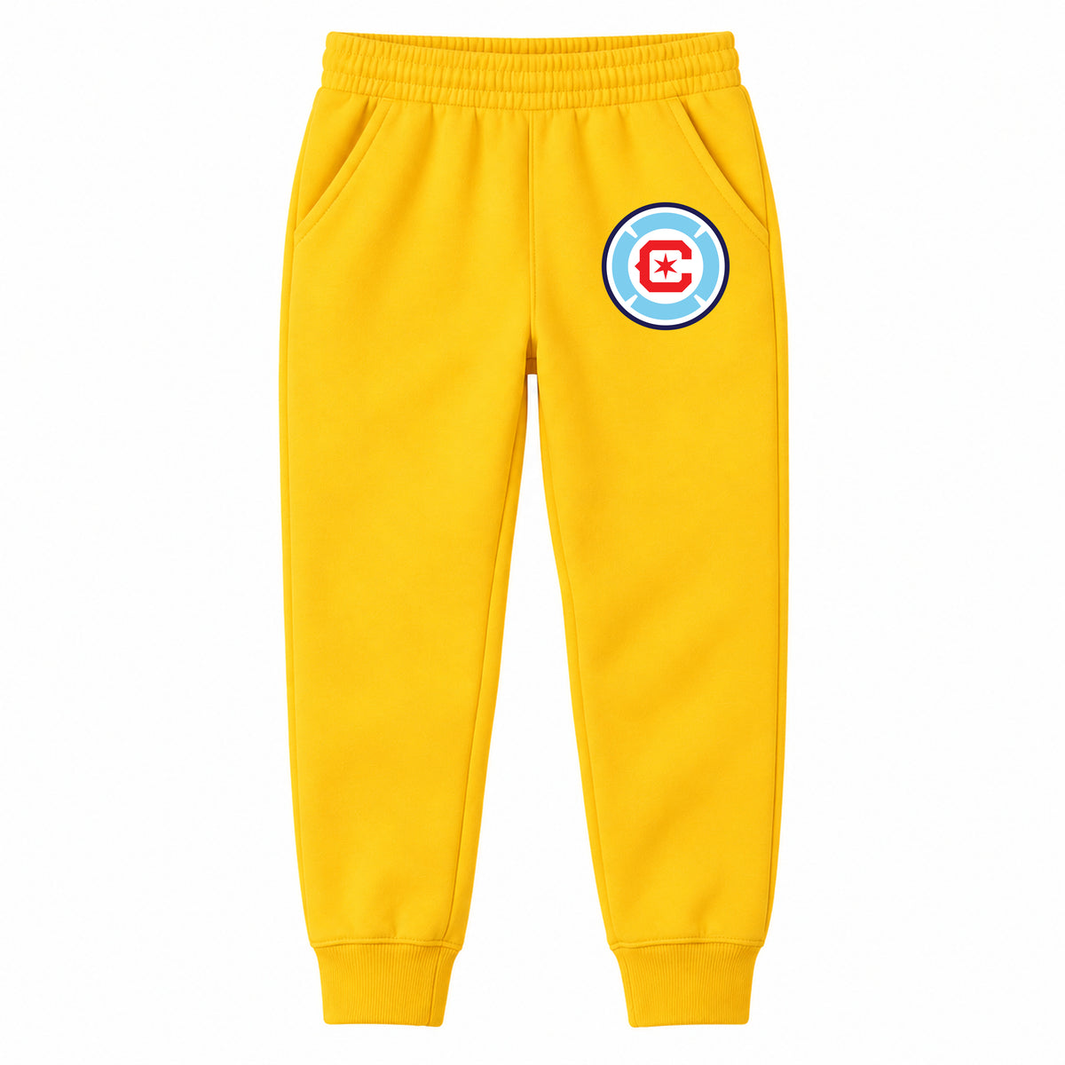 Chicago Fire Soccer youth jogger sweatpants, Yellow, Youth Large ages 10–12