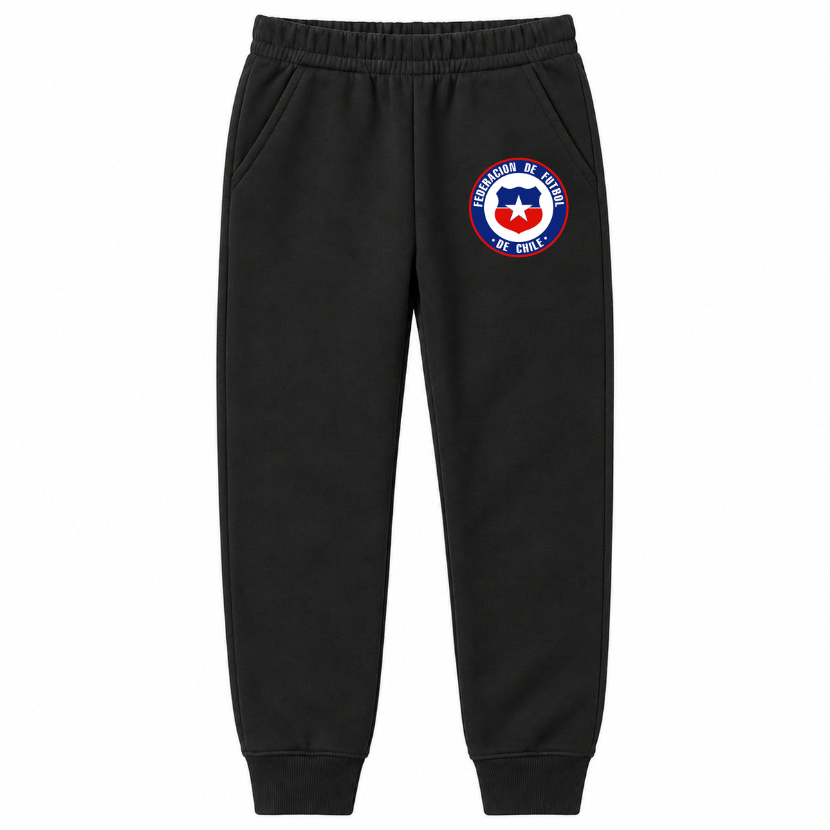 Chile National Soccer Team youth jogger sweatpants, Black, Youth Large ages 10–12