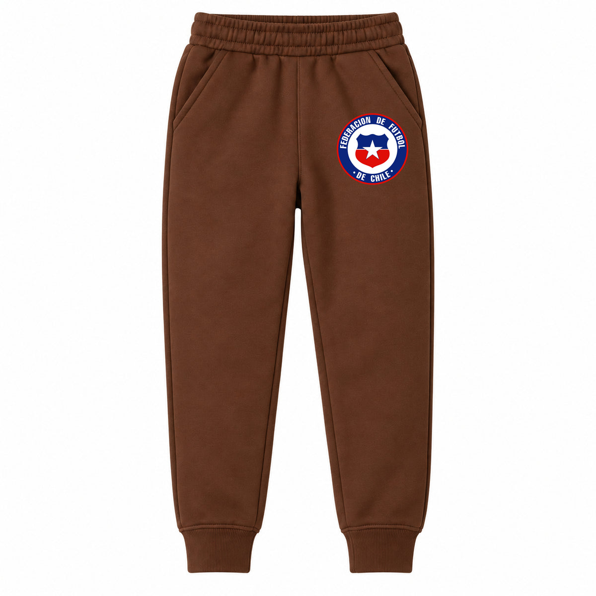 Chile National Soccer Team youth jogger sweatpants, Brown, Youth Large ages 10–12