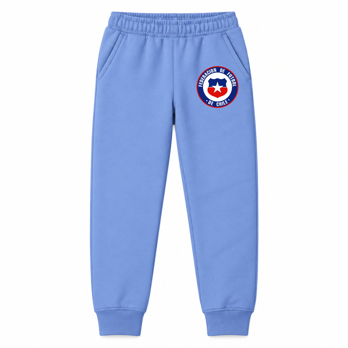 Chile National Soccer Team youth jogger sweatpants, Carolina Blue, Youth Large ages 10–12