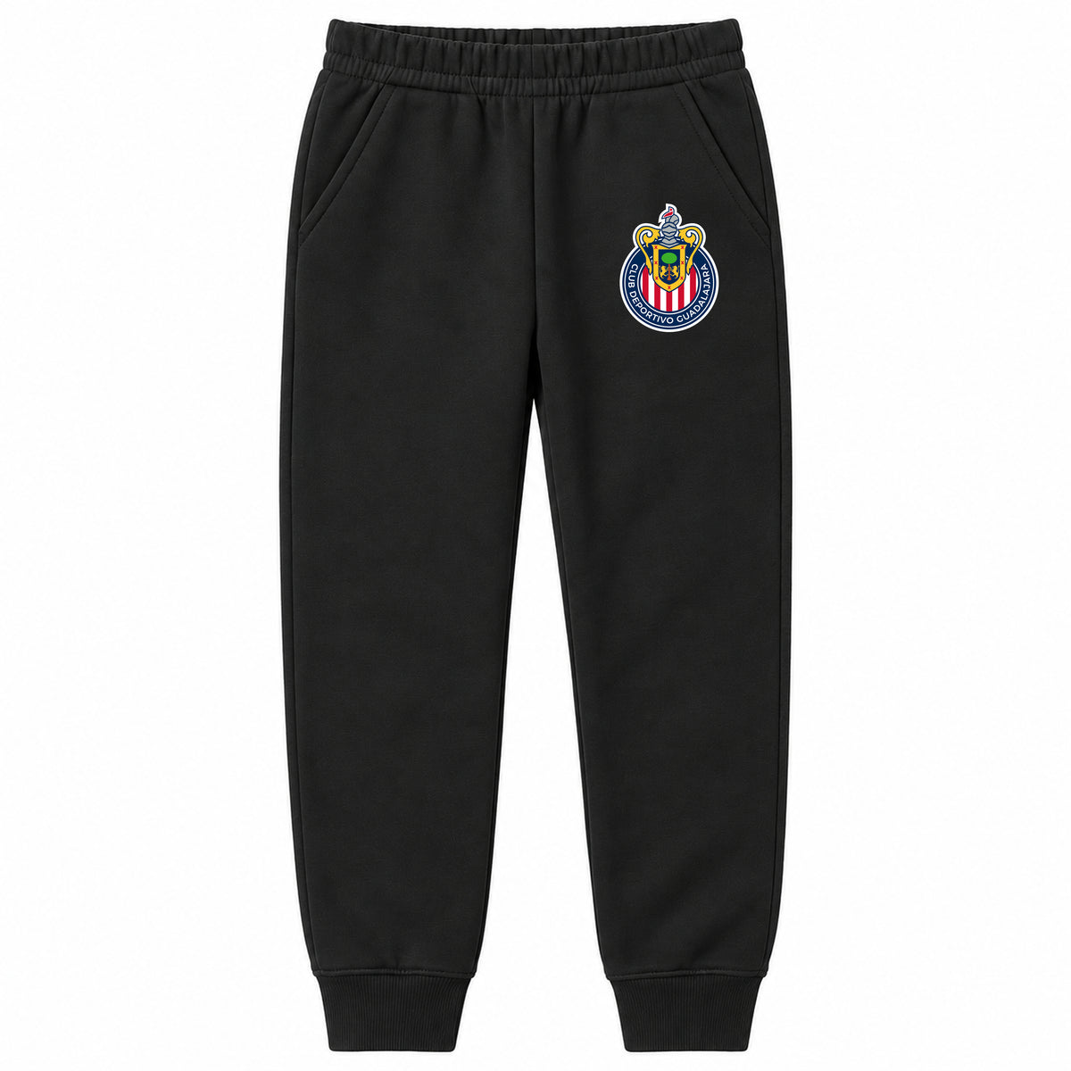 Chivas Football Club youth jogger sweatpants, Black, Youth Large ages 10–12
