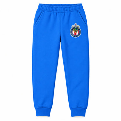 Chivas Football Club youth jogger sweatpants, Blue, Youth Large ages 10–12