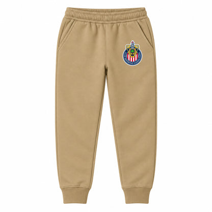 Chivas Football Club youth jogger sweatpants, Khaki, Youth Large ages 10–12