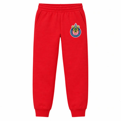 Chivas Football Club youth jogger sweatpants, Red, Youth Large ages 10–12