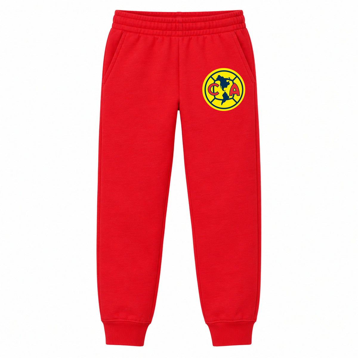Club America Football youth jogger sweatpants, Red, Youth Large ages 10–12