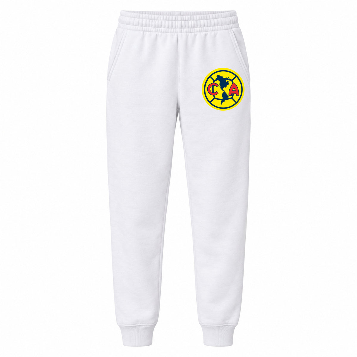 Club America Football youth jogger sweatpants, White, Youth Large ages 10–12