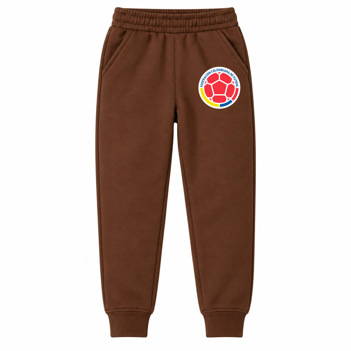 Colombia National Soccer Team youth jogger sweatpants, Brown, Youth Large ages 10–12