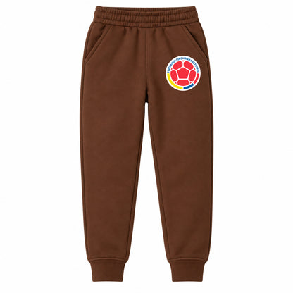 Colombia National Soccer Team youth jogger sweatpants, Brown, Youth Large ages 10–12
