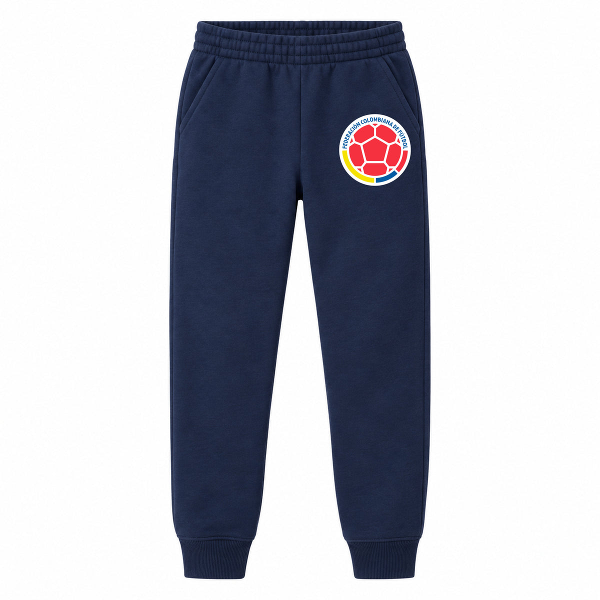Colombia National Soccer Team youth jogger sweatpants, Navy Blue, Youth Large ages 10–12