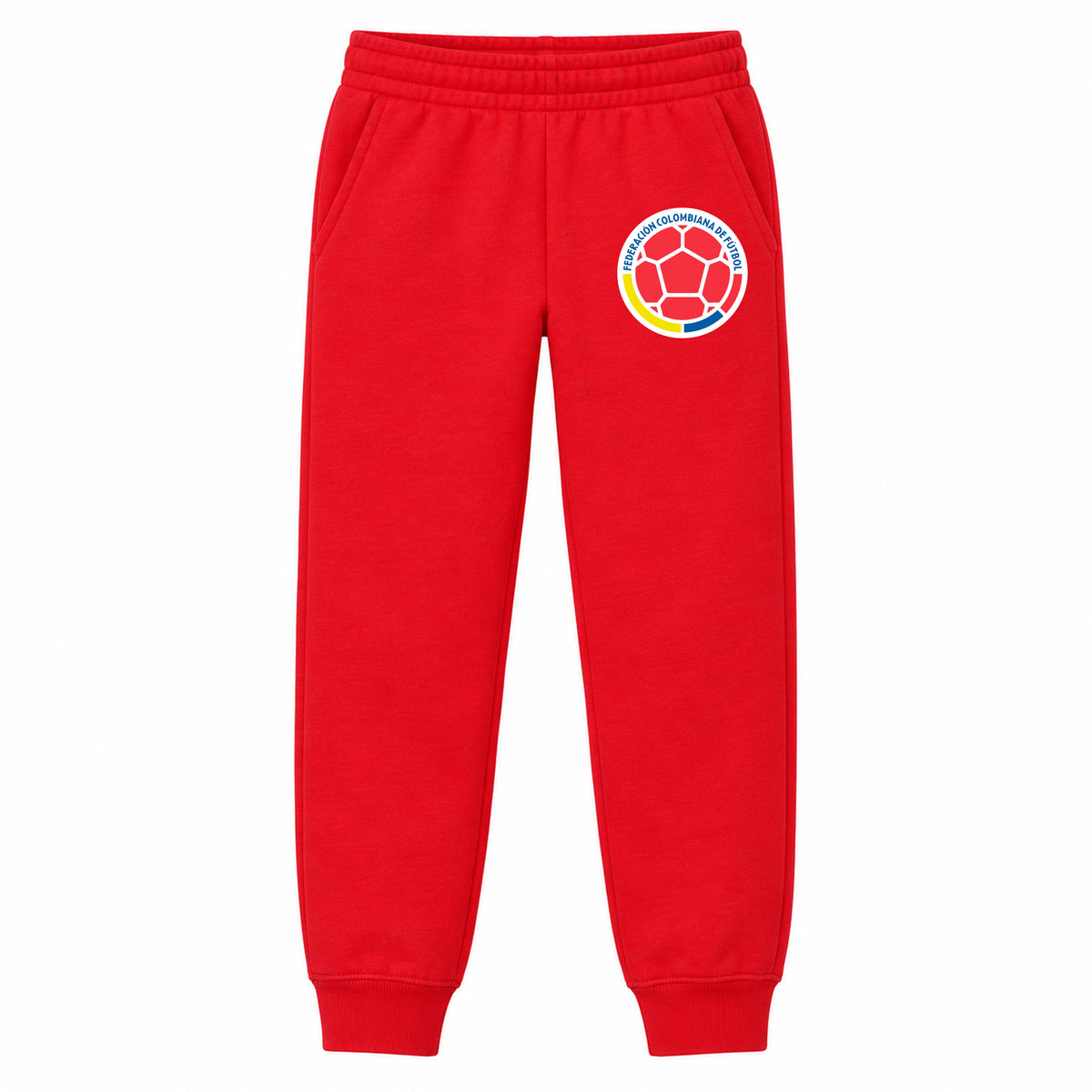 Colombia National Soccer Team youth jogger sweatpants, Red, Youth Large ages 10–12
