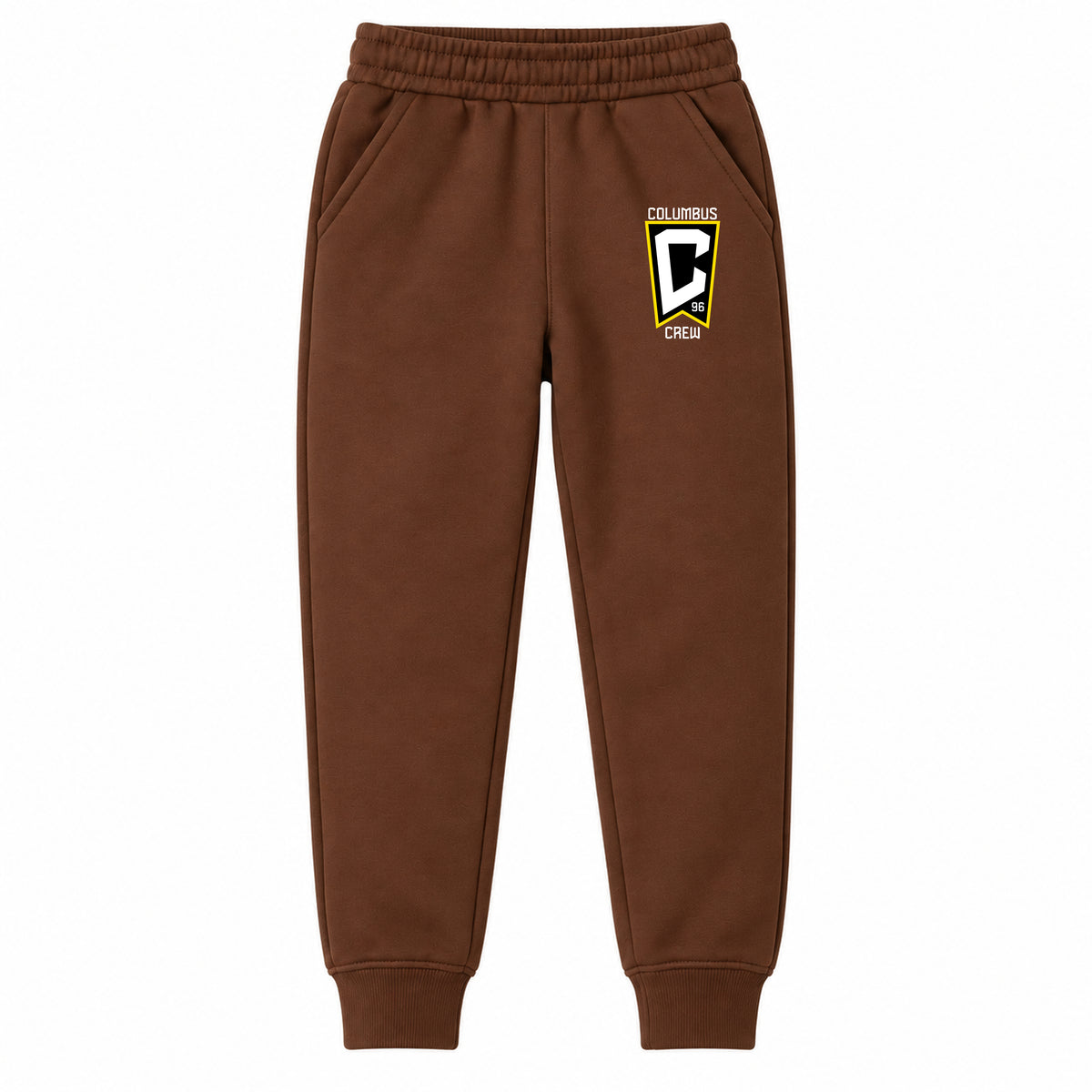 Columbus Crew FC youth jogger sweatpants, Brown, Youth Large ages 10–12