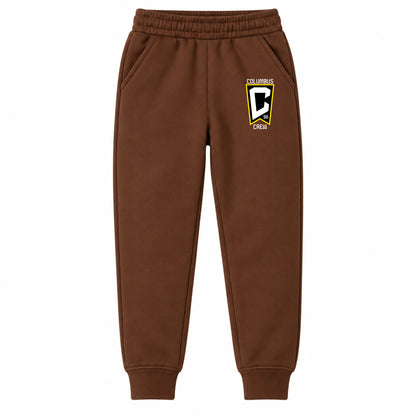 Columbus Crew FC youth jogger sweatpants, Brown, Youth Large ages 10–12