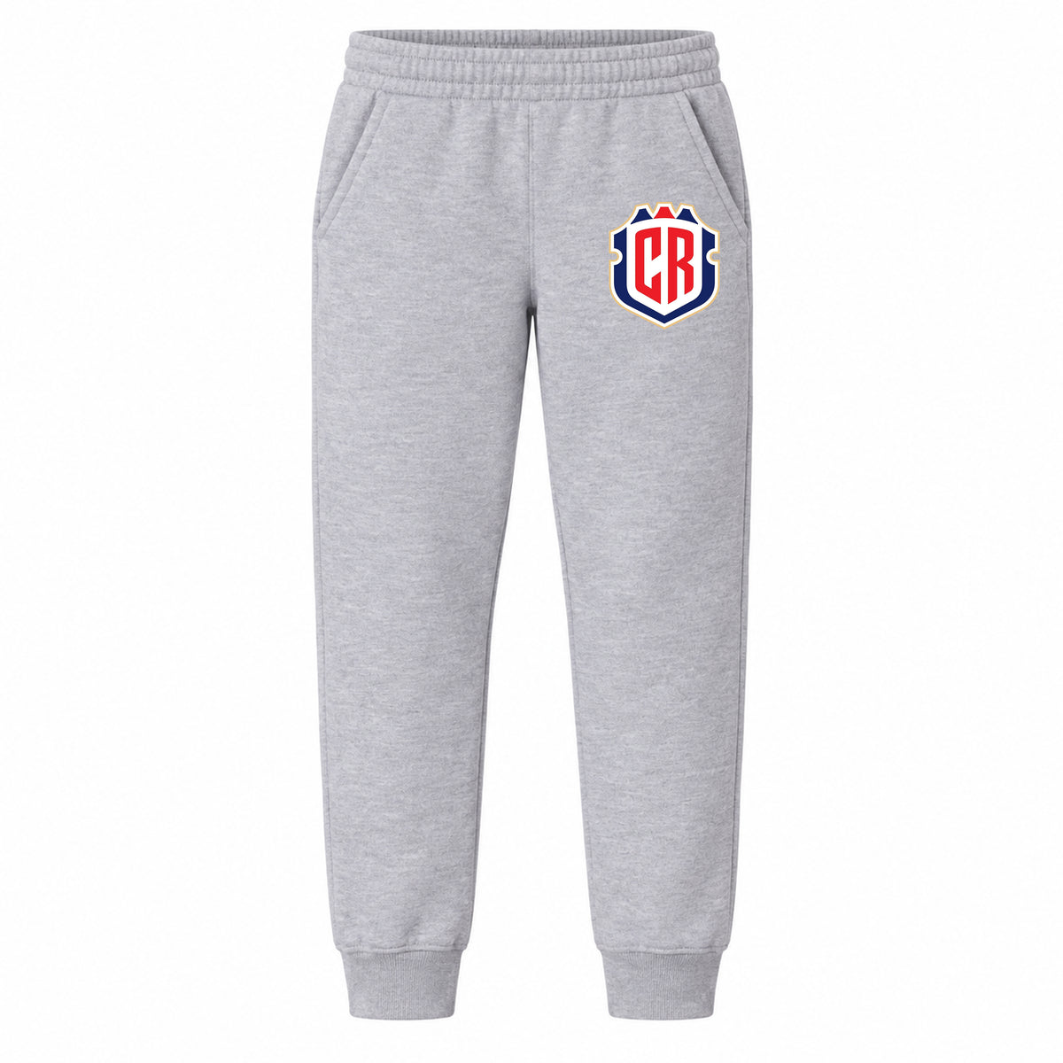 Costa Rica National Soccer Team youth jogger sweatpants, Grey, Youth Large ages 10–12