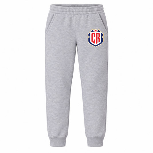 Costa Rica National Soccer Team youth jogger sweatpants, Grey, Youth Large ages 10–12