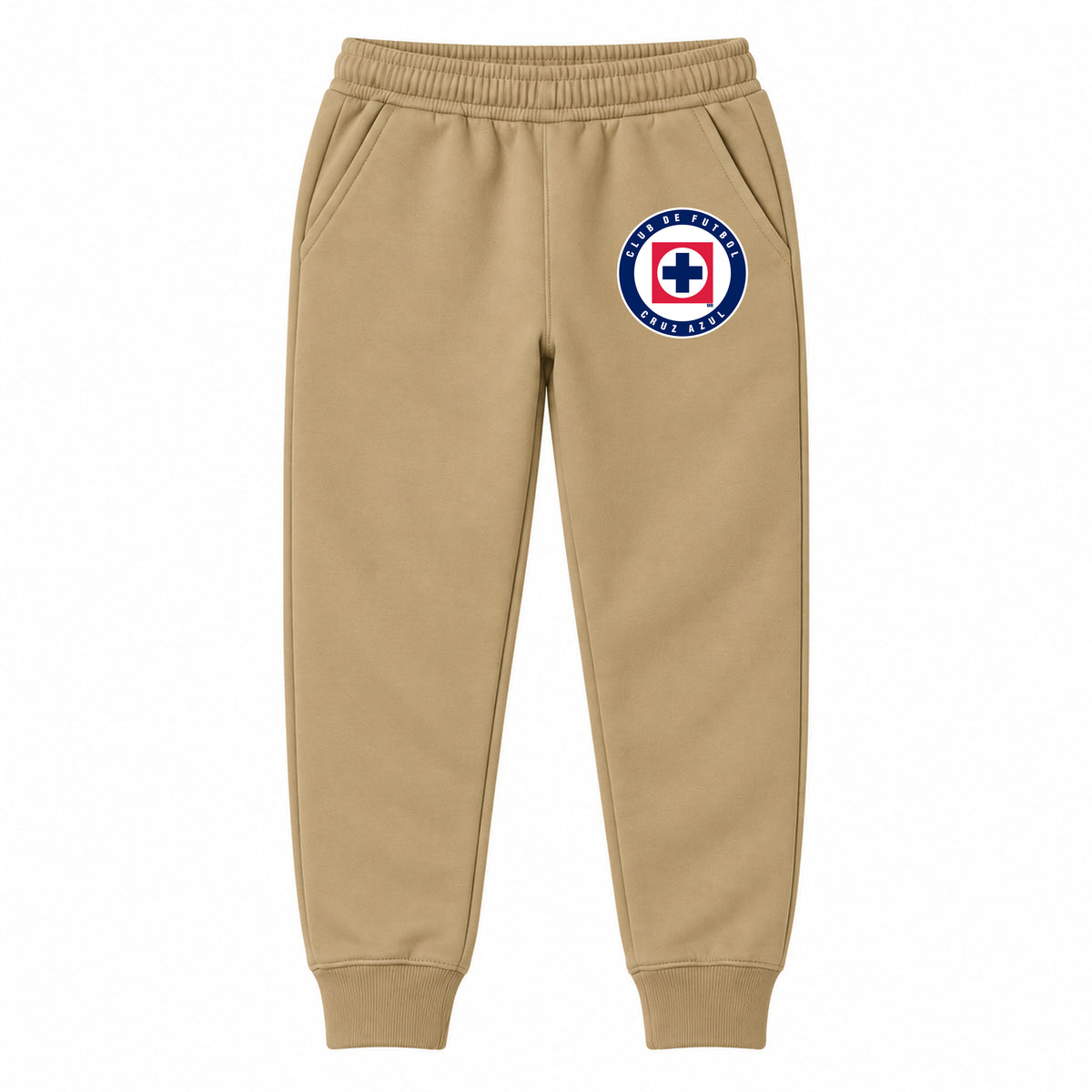Cruz Azul Football Club youth jogger sweatpants, Khaki, Youth Large ages 10–12