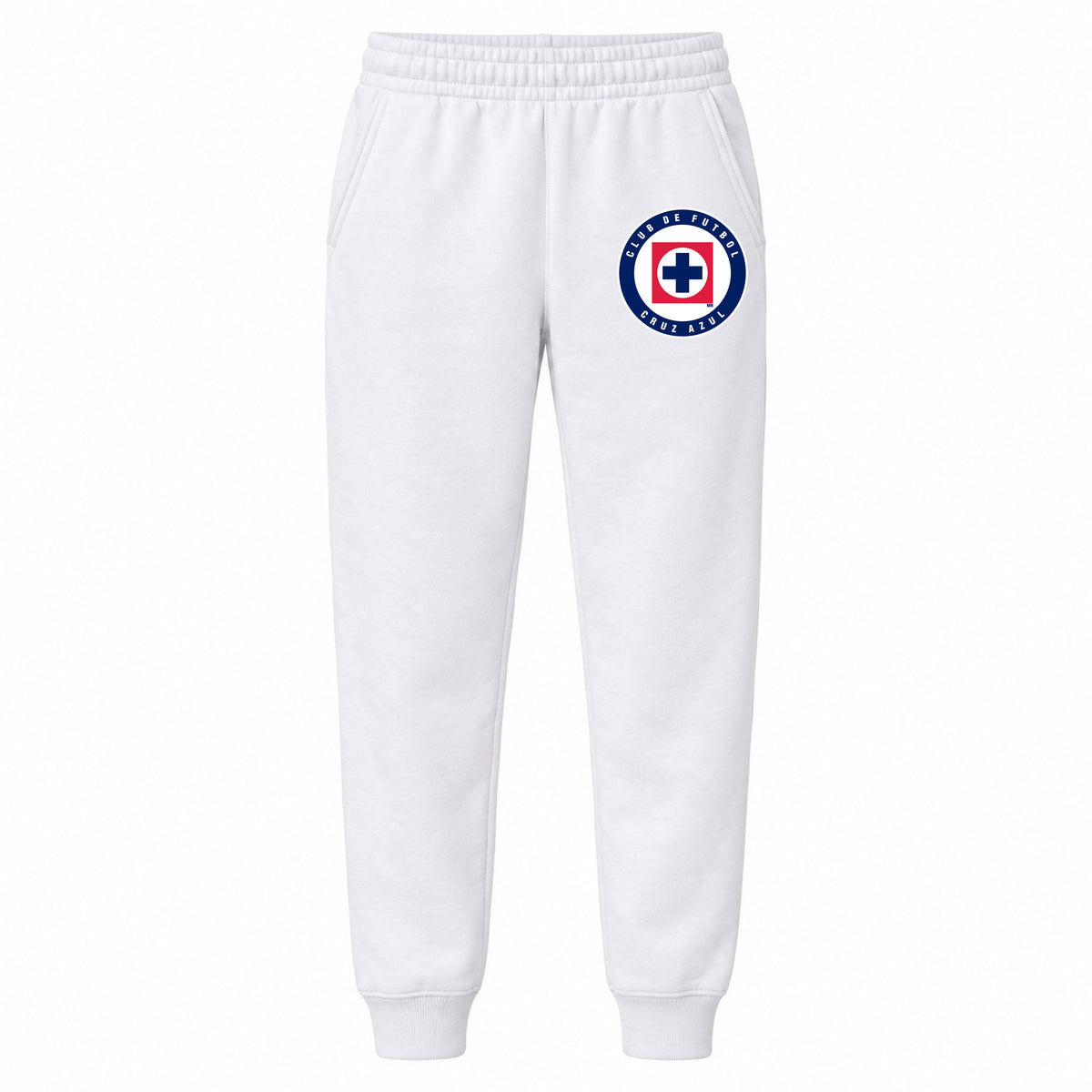 Cruz Azul Football Club youth jogger sweatpants, White, Youth Large ages 10–12