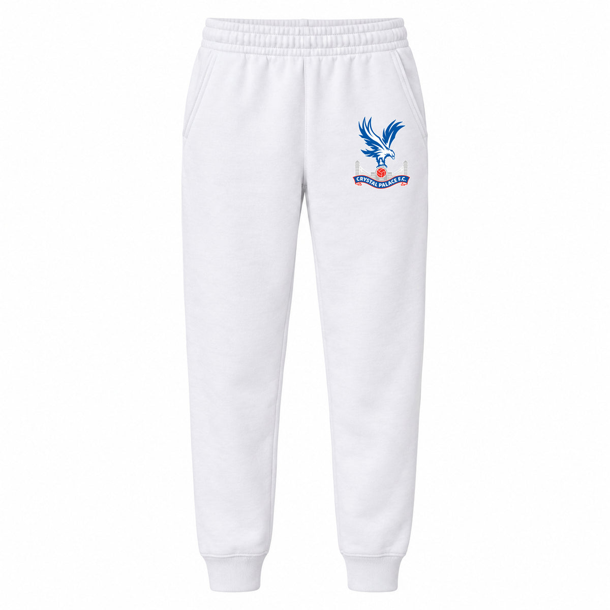Crystal Palace F.C youth jogger sweatpants, White, Youth Large ages 10–12