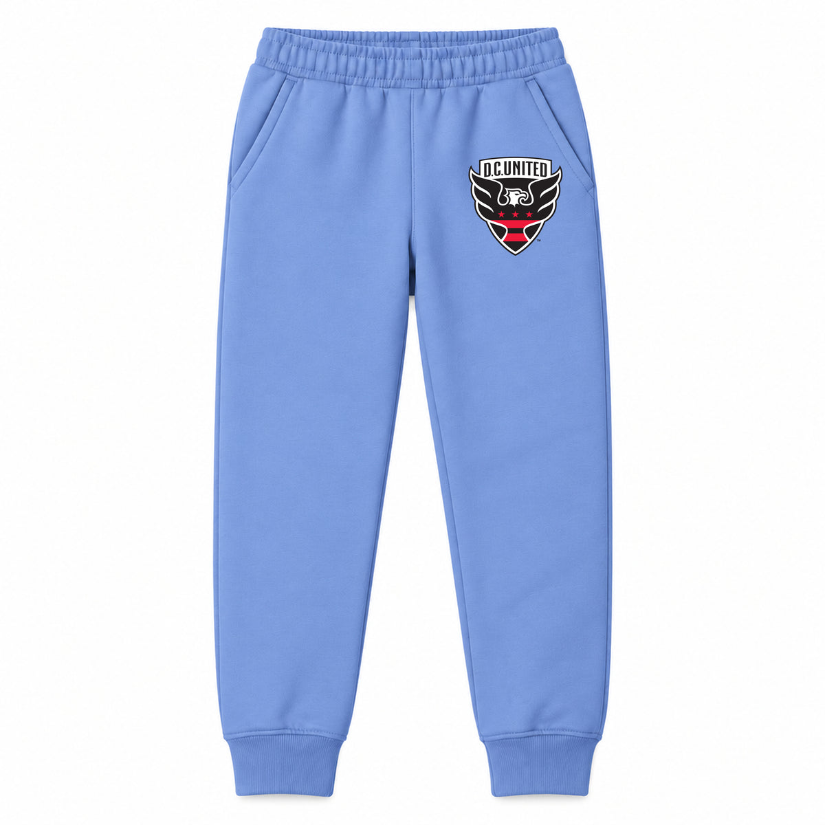 D.C. United FC youth jogger sweatpants, Carolina Blue, Youth Large ages 10–12
