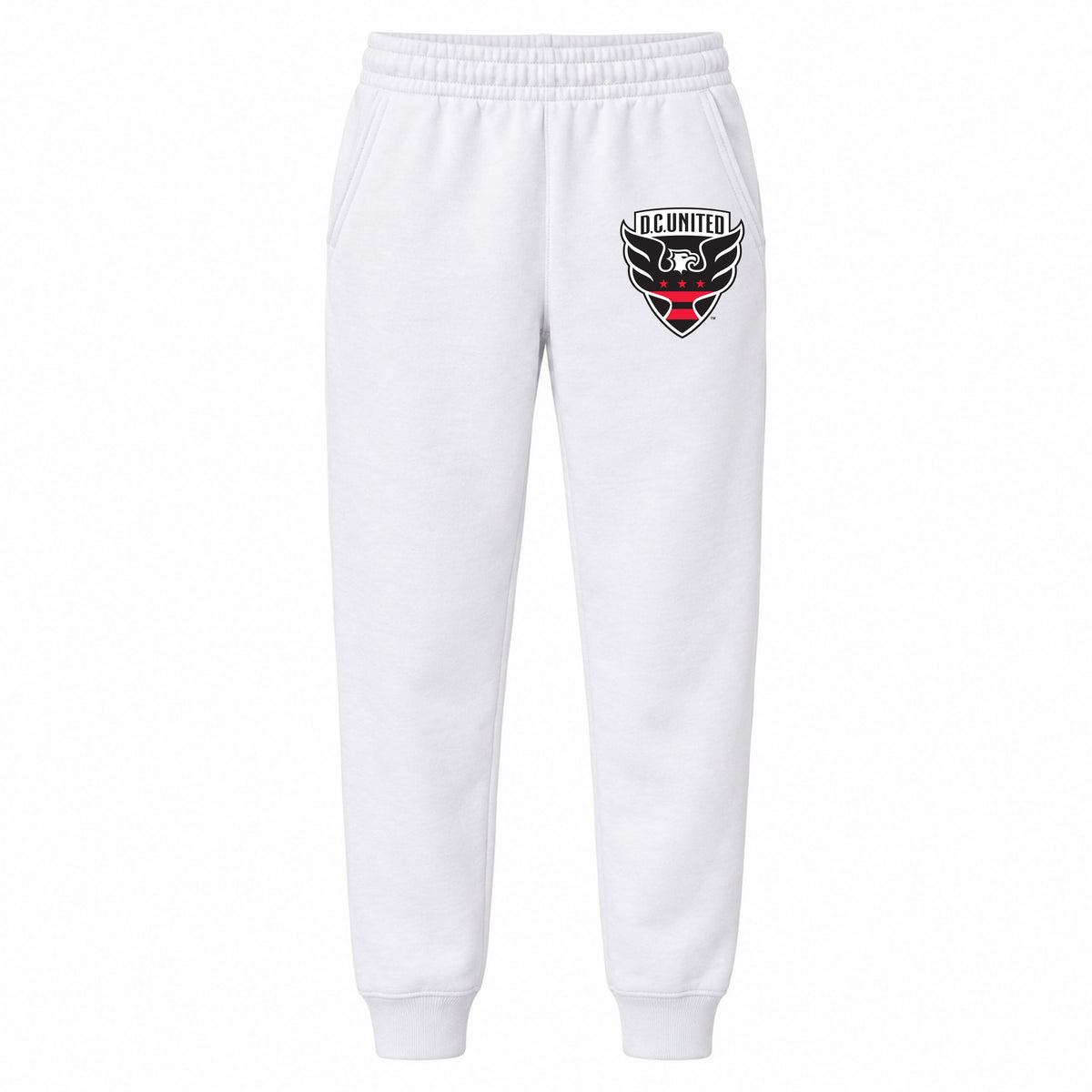 D.C. United FC youth jogger sweatpants, White, Youth Large ages 10–12