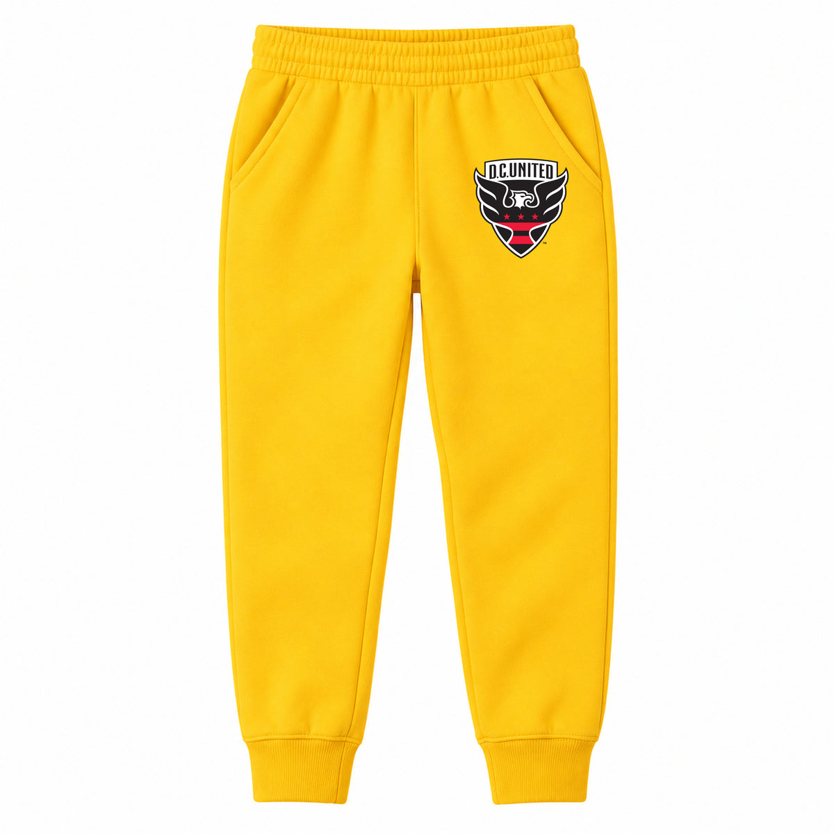 D.C. United FC youth jogger sweatpants, Yellow, Youth Large ages 10–12