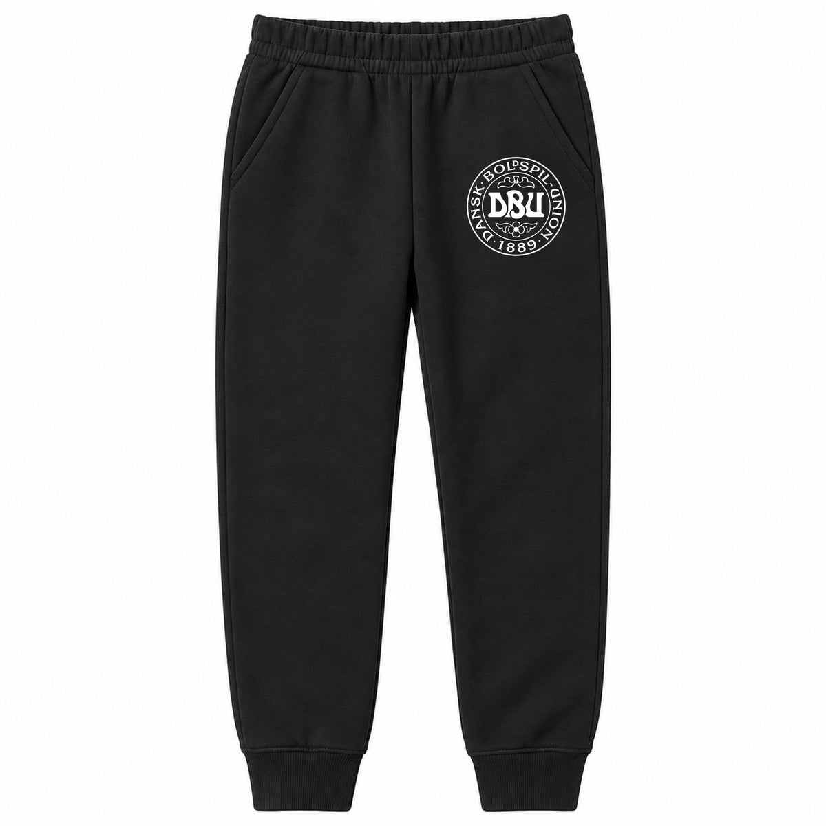 Denmark Soccer youth jogger sweatpants, Black, Youth Large ages 10–12
