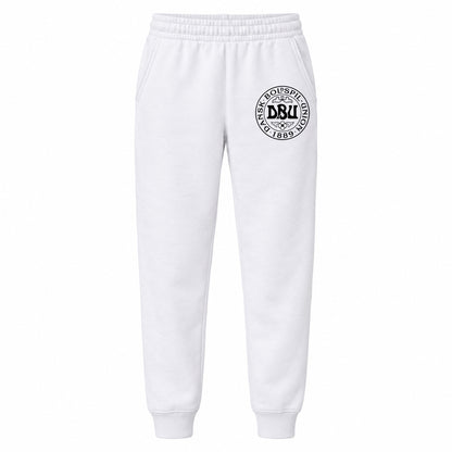 Denmark Soccer youth jogger sweatpants, White, Youth Large ages 10–12