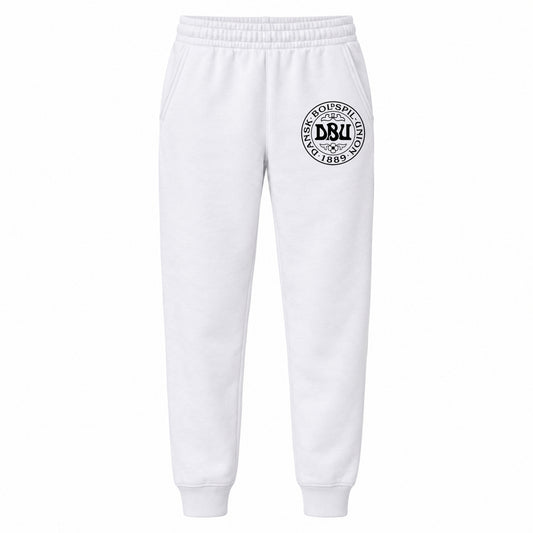Denmark Soccer youth jogger sweatpants, White, Youth Large ages 10–12