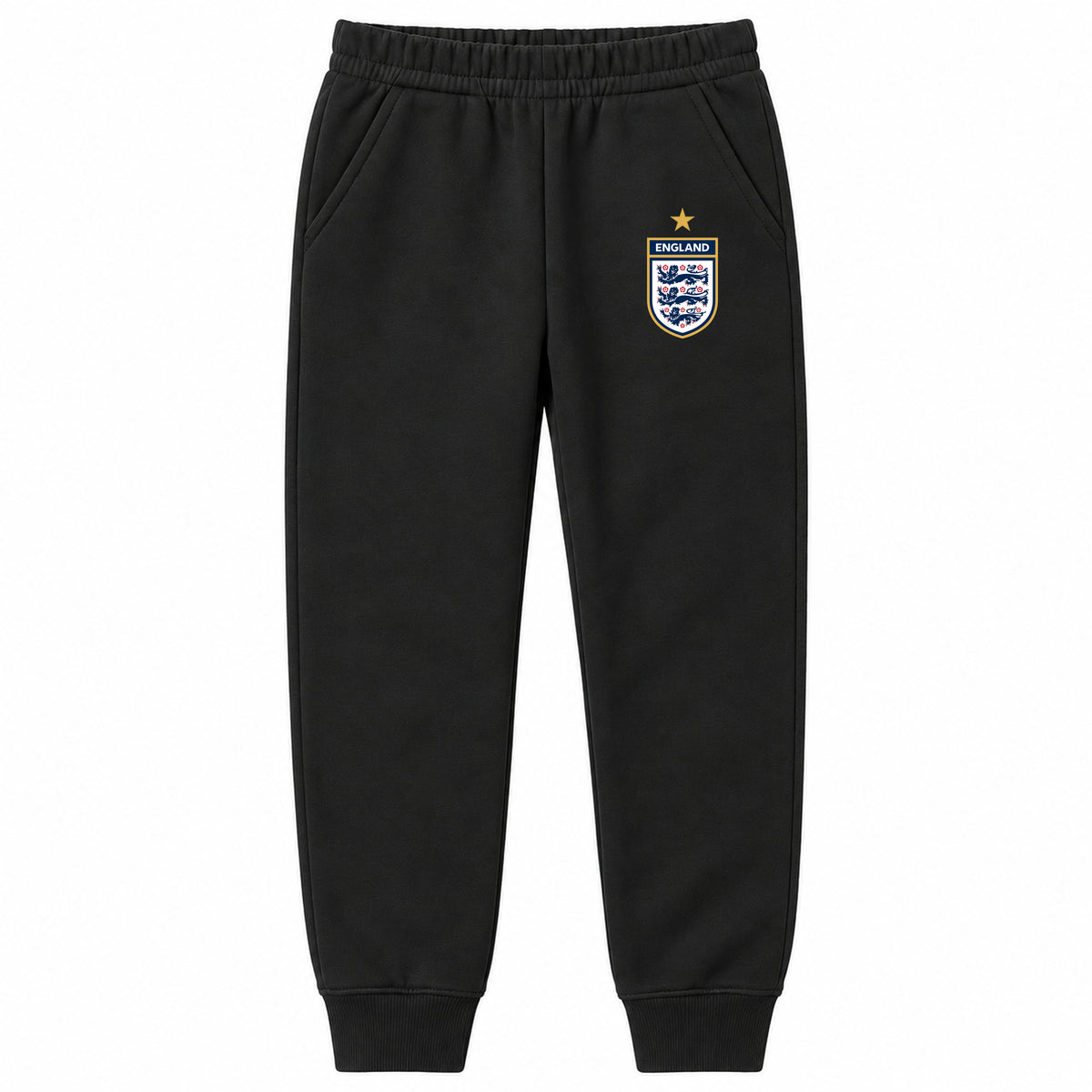 England National Soccer Team youth jogger sweatpants, Black, Youth Large ages 10–12