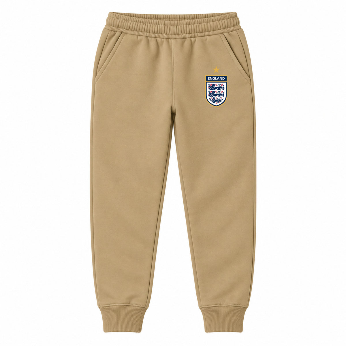 England National Soccer Team youth jogger sweatpants, Khaki, Youth Large ages 10–12