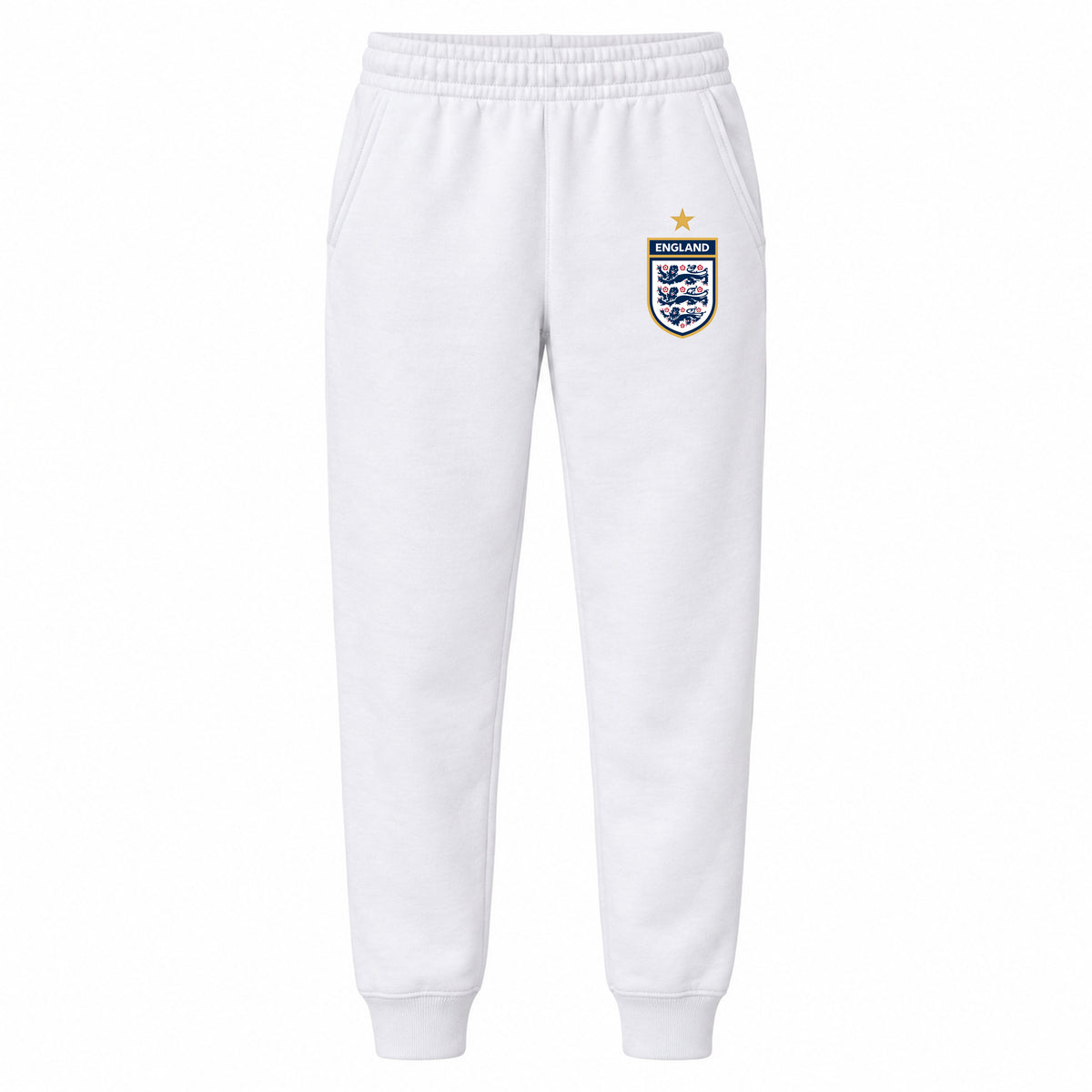 England National Soccer Team youth jogger sweatpants, White, Youth Large ages 10–12