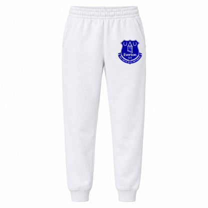 Everton FC youth jogger sweatpants, White, Youth Large ages 10–12