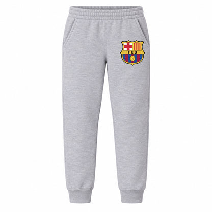 F.C. Barcelona Soccer youth jogger sweatpants, Grey, Youth Large ages 10–12