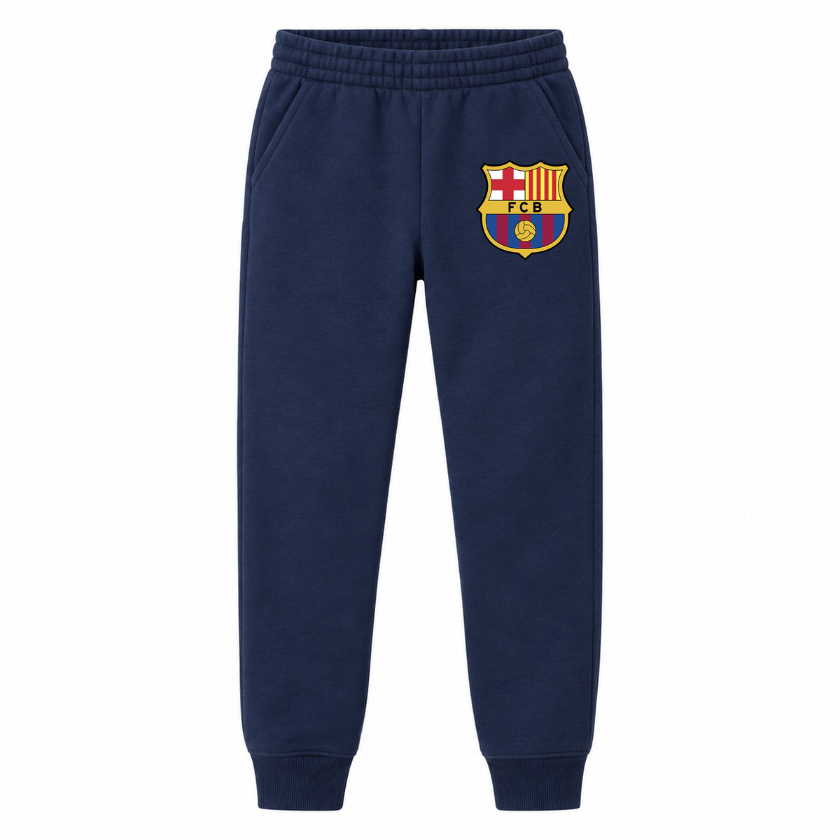 F.C. Barcelona Soccer youth jogger sweatpants, Navy Blue, Youth Large ages 10–12