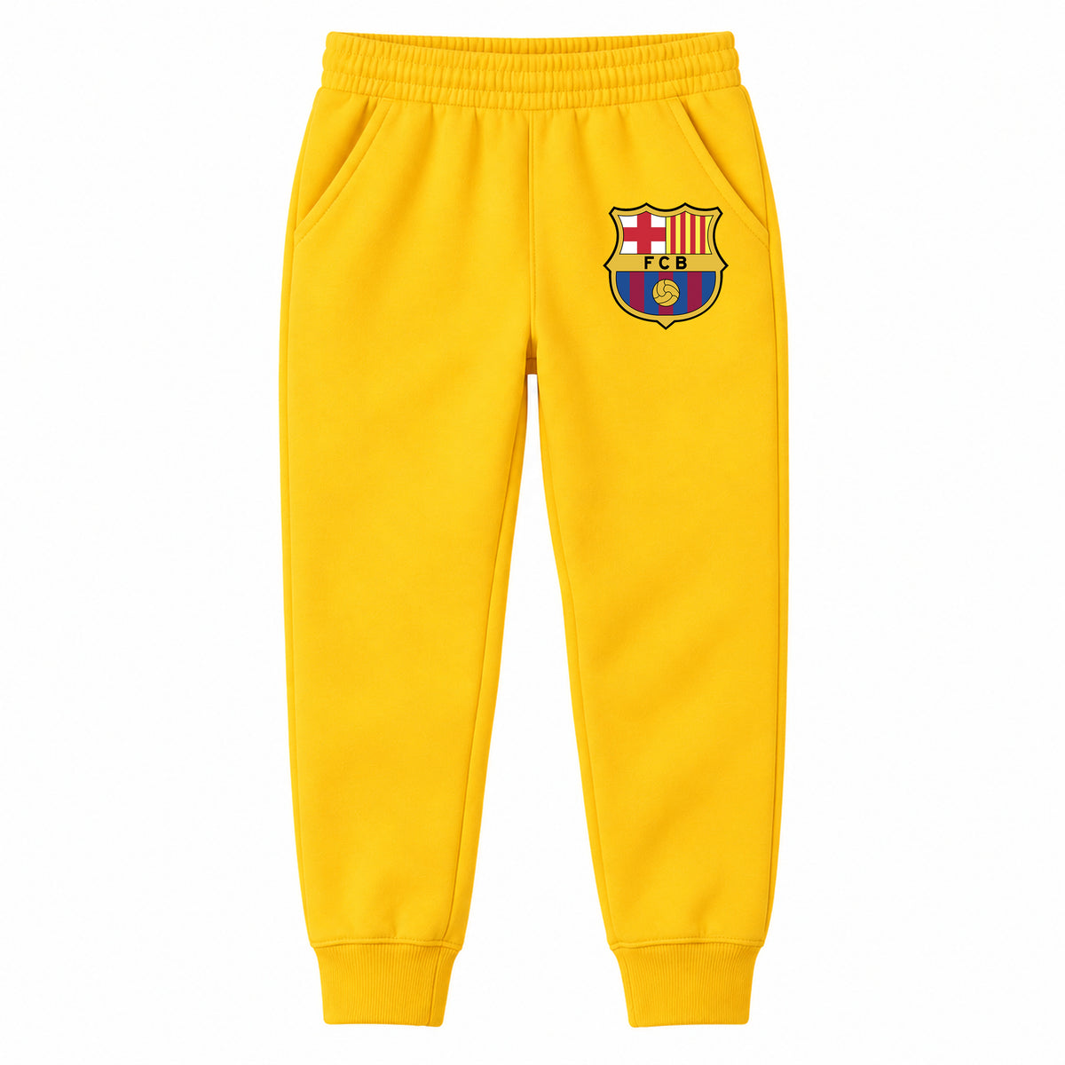 F.C. Barcelona Soccer youth jogger sweatpants, Yellow, Youth Large ages 10–12
