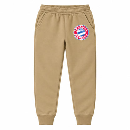 F.C. Bayern Munchen Soccer youth jogger sweatpants, Khaki, Youth Large ages 10–12