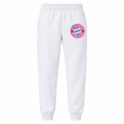F.C. Bayern Munchen Soccer youth jogger sweatpants, White, Youth Large ages 10–12