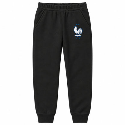 France National Soccer Team youth jogger sweatpants, Black, Youth Large ages 10–12