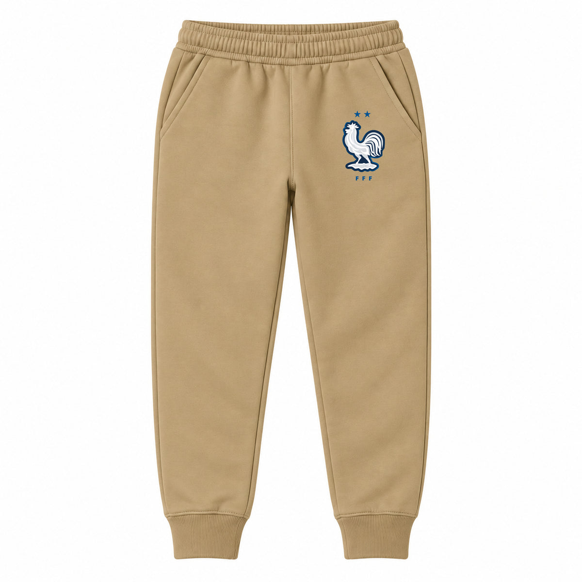 France National Soccer Team youth jogger sweatpants, Khaki, Youth Large ages 10–12