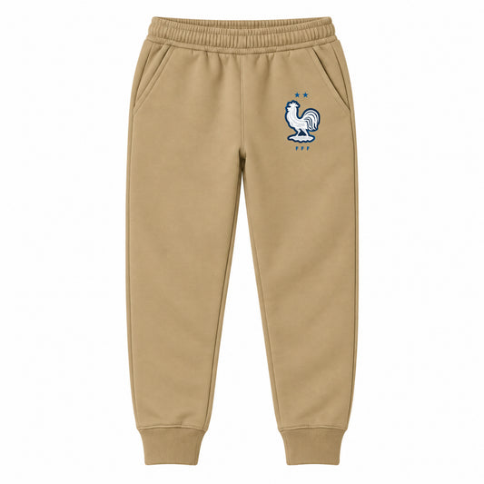 France National Soccer Team youth jogger sweatpants, Khaki, Youth Large ages 10–12