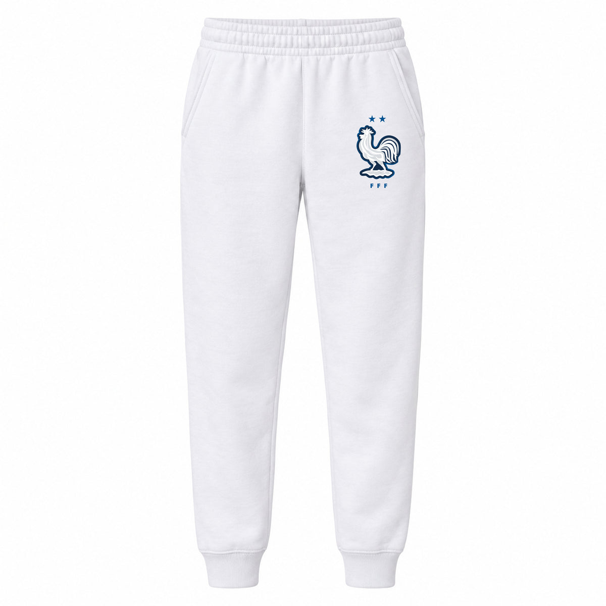 France National Soccer Team youth jogger sweatpants, White, Youth Large ages 10–12