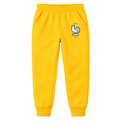 France National Soccer Team youth jogger sweatpants, Yellow, Youth Large ages 10–12