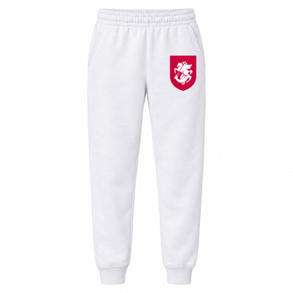 Georgia National Soccer Team youth jogger sweatpants, White, Youth Large ages 10–12