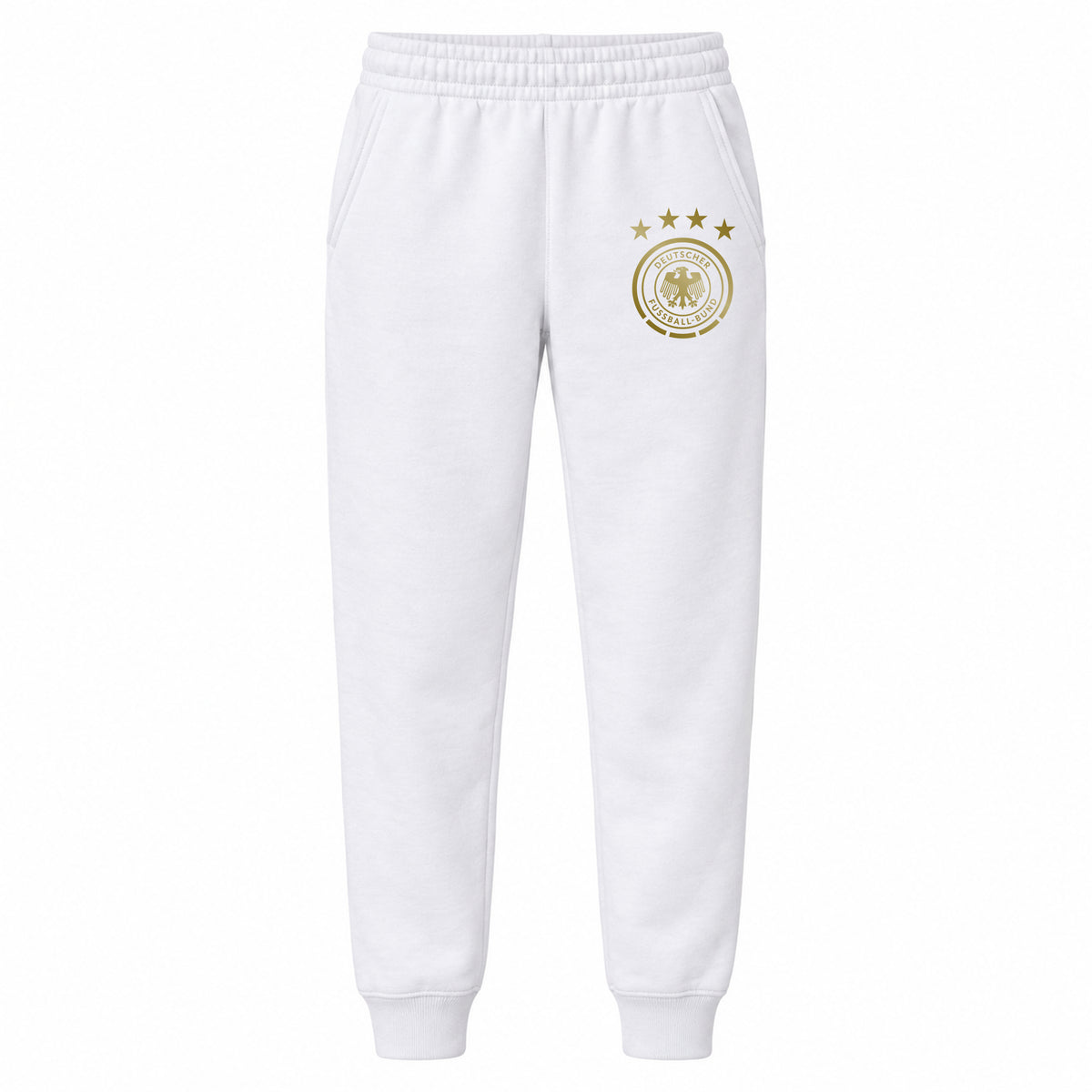 Germany Soccer youth jogger sweatpants, White, Youth Large ages 10–12