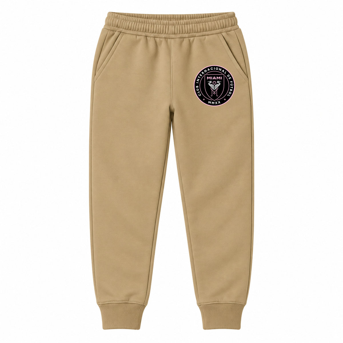 Inter Miami FC youth jogger sweatpants, Khaki, Youth Large ages 10–12