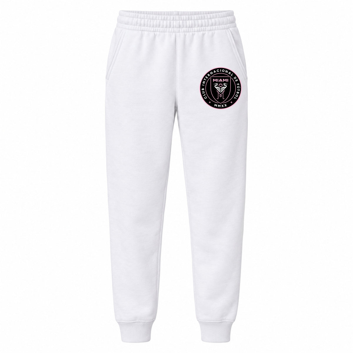 Inter Miami FC youth jogger sweatpants, White, Youth Large ages 10–12