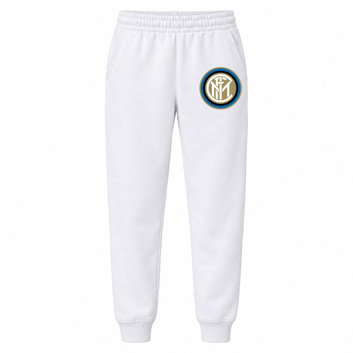 Inter Milan Soccer youth jogger sweatpants, White, Youth Large ages 10–12