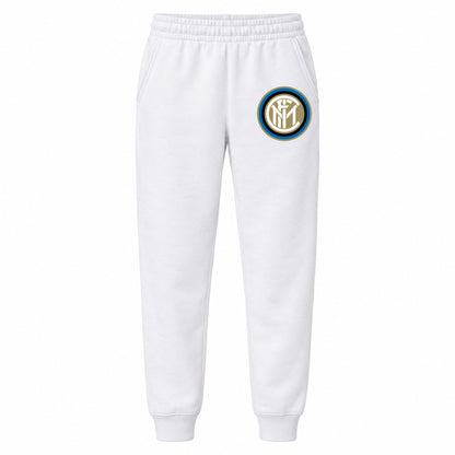 Inter Milan Soccer youth jogger sweatpants, White, Youth Large ages 10–12