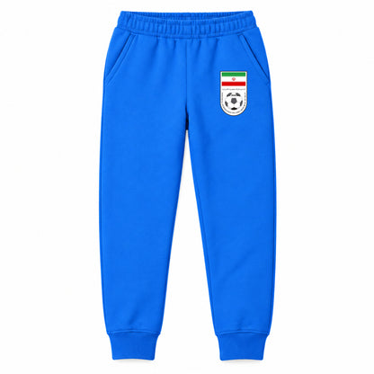 Iran National Soccer Team youth jogger sweatpants, Blue, Youth Large ages 10–12